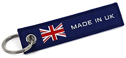 VmG-Store Made in Jet Tag nyckelring landsflaggor robust fast material täckt med eleganta länder flaggor, UK, S