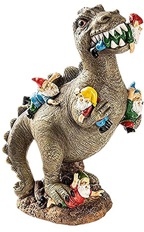 YGMXZL Garden Dinosaur Sculpture,Eating Gnome Dinosaur Statue,Garden Dinosaur Statue Gnome Funny Dwarf Resin Statue,Outdoor Statue for Patio,Lawn,Yard Art Decoration