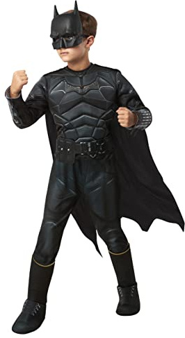 Rubies Official DC The Batman, Batman Deluxe Child Costume, Kids Superhero Fancy Dress