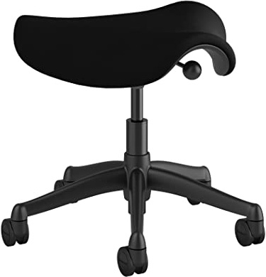 Humanscale Freedom Saddle Stool Seat Chair F300 - Graphite Frame Black Corde 4 Textile F300GCF10 - Soft Hard Floor Casters