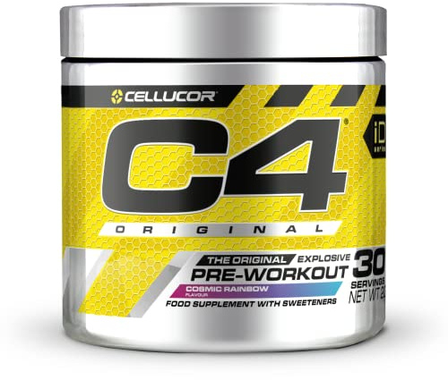 C4 Original Pre Workout Pulver, Kosmischer Regenbogen, 30 Portionen | Zuckerfreies Pre Workout Energie-Getränkepulver mit 150mg Koffein, 1500mg Creatin Monohydrat, 1600mg Beta Alanin