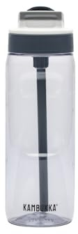 Kambukka Trinkflasche mit Strohhalm - Modell LAGOON CLEAR - 750 ML - Wasserdicht - Flecken- und Geruchs-resistent - Langlebig und stoßfest - Spülmaschinenfest – Trinkflasche mit Strohhalm