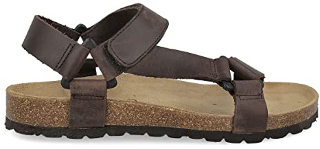 PAYMA - Sandali in Pelle per Uomo Donna Unisex Californian. Chiusura a Strappo. Punta Aperta. Confortevole Infradito. Suola Bio Anatomica. Colore: Marrone 3, Taglia: EU 39