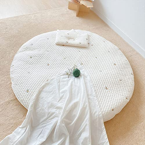 Fouriding Baby Spielmatte Kinder Krabbelmatte Baby Schlafen Baumwollteppiche Baby Spiel Turnhalle Matte für Aktivität Turnhalle Bodenmatte Kinderzimmer Dekorativ (Olive)