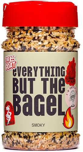 The GOAT Smoky Everything But The Bagel Seasoning Jumbo 180g Shaker - All Purpose Finishing Spice for Meat and Vegetables with Toasted Sesame and Poppy Seeds, Gourmet Artisan UK Made Blend