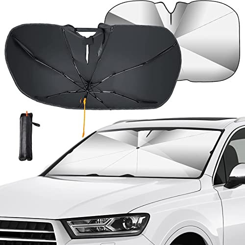 JITEM Sonnenschutz für Frontscheiben für VW T5/T6, Auto Windschutzscheibe Sonnenschirm Regenschirm 360° Drehbar Faltbarer UV-Schutz Wärmeisolierung 2023 Upgrade Autozubehör