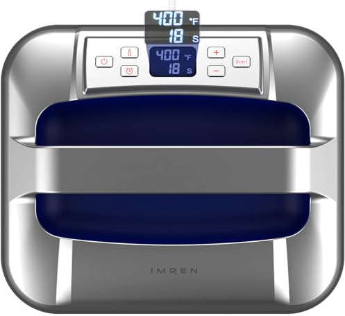 IMREN Transferpresse Plotter, 12x10“ Tragbare Heizpresse Maschine für T-Shirt Druckmaschine, Kapuzenpullis, mit Heizpresse Pad für Sublimation, Vinyl, DIY, Wärmeübertragung Projekt (Blau)