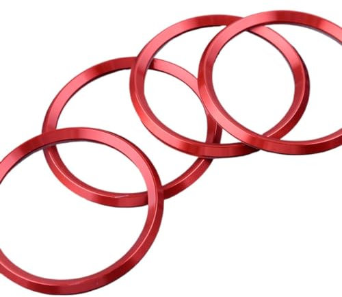 GiereR Zentrierringe 66.6 Auf 57.1 Aluminium 4 Stücke Rot Radmitte Nabenring Abdeckung Trim Dekoration Auto Styling Zubehör