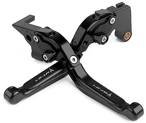 TREONK Set Leve Freno e Frizione in CNC Alluminio Regolabile per Moto MT07 MT-07 MT 07 2014-2023 2024,Nero