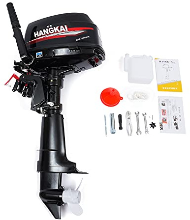Hangkai 6HP 2-takts utombordsmotor, fiskebåtsmotor med vattenkylning, CDI-tung utombordsmotor, 4,4 kW, anslagskontroll, handstart