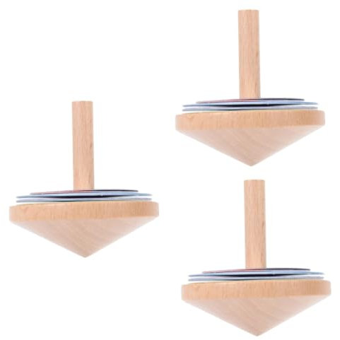 SAFIGLE 3sätze Holzkreisel Für Junge Mädchen Buntes Gyroskop Spielzeug Für Lustige Outdoor-aktivitäten Fördert Hand-Augen-koordination Langlebig Und Sicher Für Partys Und