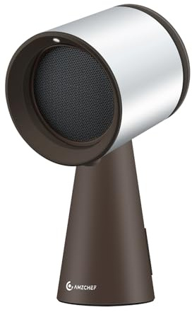 Amzchef Cappa aspirante portatile, cappa da scrivania a 3 livelli di velocità, a basso rumore, grande ciotola per olio, filtro in alluminio rimovibile, adatto per barbecue, hot pot, marrone.