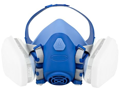 Parcil Safety UltraSeal Reusable Half-Face Respirator Mask | NIOSH-Approved | OV/P95 Protection, Standard Bayonet Cartridges