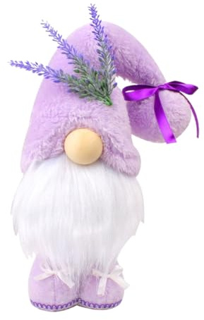 Hopbucan Lavender Swedish Gnomes Decoration for Home Pastel Spring Summer Tiered Tray Plush Decor Nordic Dwarf Easy Install