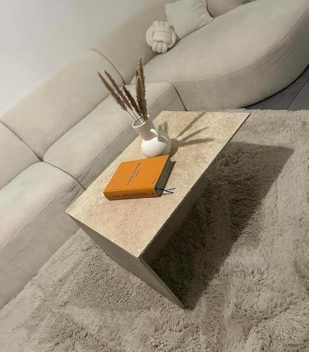 Générique Table Basse travertin Angle Droit (Grand Plateau 80x60) (Table Seul)