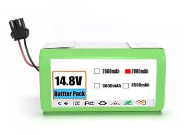 JKDND Batería De Iones De Litio De 14,4 V 12800 MAh Compatible con Conga 990 1090 Tesvor X500 Ecovacs Deebot N79 N79S DN622 Eufy RoboVac 11 11S RoboVac 30(2800mAh)