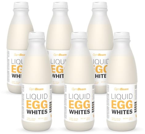 GymBeam Flüssiges Eiklar - praktische Form von 100% Eiklar, schnelle und vollwertige Eiweißquelle, ideal fpr Proteinshakes, Backen und Kochen (1000 g (6er pack), Unflavored)
