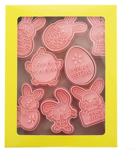 Prepara deliziosi dolcetti con 8 formine per biscotti pasquali 3D per divertirti con i dolci