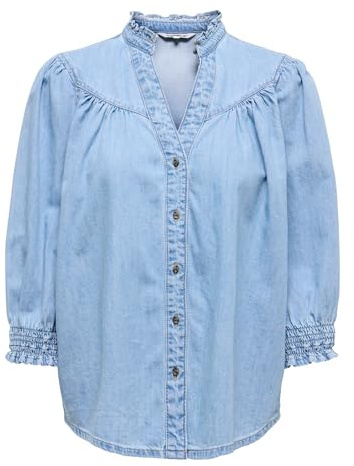 ONLY Onlraya T-Shirt 3/4 DNM AKM Noos, Bleu Jeans Clair, XS Femmes