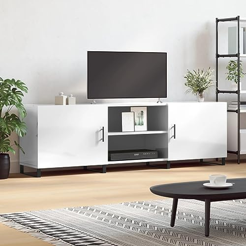 WEMYUFURN TV-Schrank Hochglanz-Weiß Fernseher kommode HiFi Rack hängeschrank tv kommode 150x30x50 cm Holzwerkstoff