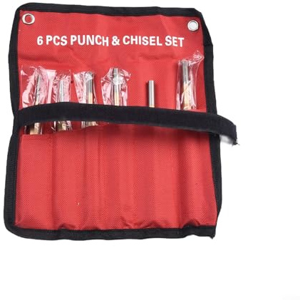 Lot de 6 burins à tête ronde en acier MN pour diverses tâches de poinçonnage