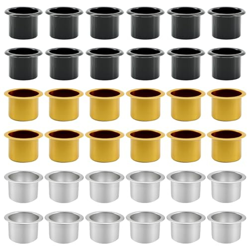 Solivive 36 Stücke Tricolor kerzenständer stabkerzen, 20mm Kerzenhalter für Stabkerzen, Kerzentüllen Metall Klein für Baumkerzen, Stabkerzenhalter Deko, Kerzenleuchter