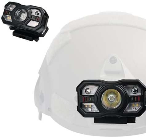ZFFOZZ Luz Táctica Multifunción de Inducción para Casco con 5 Modos de Iluminación, Linterna Frontal Recargable con Ajuste de 60° Ideal para Camping Pesca Nocturna y Ciclismo