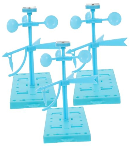 ORFOFE 3 Sets DIY Wind Vane and Anemometer Kit Plastic Weather Science Tools for Classroom Stem Education Easy Assembly Wind Direction Measuring Instrument for Preschool and School