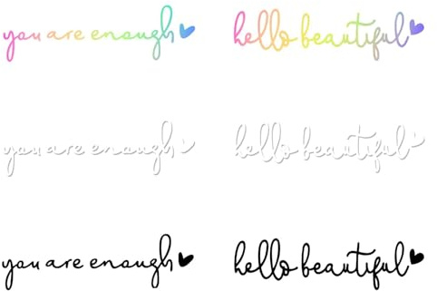 6 Stück Rückspiegel Aufkleber, Affirmations Autoaufkleber “hello beautiful” “you are enough” 3 Farben Lustige Auto Fenster Sticker Heckscheibenaufkleber Auto Spiegel Aufkleber Für Frauen Männer