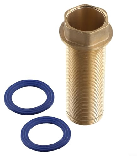 Wasserhahn-Reparaturmutter und Messingrohrmutter für kaltes Warmwasser, Wasserhahn-Verlängerungsschraube für Küchenspüle, Wasserhahnarmatur mit Kontermutter, Messing-Design, Sanitäranlagen (10 cm)