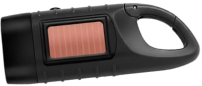 KiBcsLic Lampe Torche Camping Lampe de Poche Compacte Dynamo Énergie Solaire Ergonomique Légère LED Facile à Transporter Convient à Plein Air Randonnée Escalad, Noir