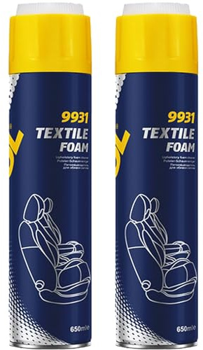 Mannol 2x 9988 Polsterreiniger | 650 ML Polsterreiniger Textile Foam mit Bürste, Schaumreiniger