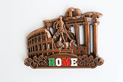 Kühlschrankmagnet mit Städtemotiv, z. B. Venedig, Paris, Rom, Prag, Amsterdam, Barcelona, Dubai, Thailand, aus Metall, tolles Souvenir, schöner Dekoartikel, metall, Bronze Rom