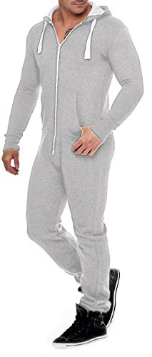 Jumpsuit för män, fleecepyjamas, män, träningsoverall, onesie, vacker elegant playsuit, män, onesie, overaller, huvtröjor, nattkläder, GRÅ, XXL