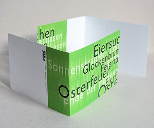 10 Design-Osterkarten: Eiersuche, Glockenblumen, Feiertage, Osterfeuer - DIN A6-Klappkarten inkl. weißen, haftklebenden Umschlägen, Gestaltung: Claudia Kipp