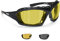 BERTONI Photochrome Polarisierte Motorradbrille - mit austauschbare Bügel oder Kopfband - mod. 366 Motorradbrille Windschutz für Brillenträger mit Sehstärke (Photochrome Polarisierte Gelbe Linsen)