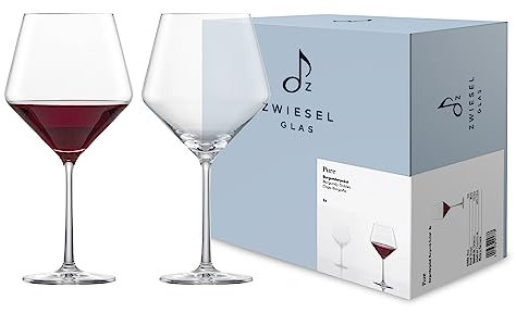 Zwiesel Glas Bicchieri da vino rosso bordeaux Pure (set da 2), graziosi bicchieri bordeaux per vino rosso, lavabili in lavastoviglie, realizzati in Germania (art. n. 122322)