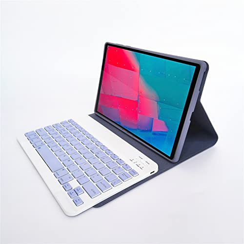 Funda de teclado para Lenovo Tab M10 Plus de 10.3 pulgadas FHD Tablet (TB-X606F / TB-X606X), Leleyo Smart Cover con teclado Bluetooth inalámbrico desmontable (morado)