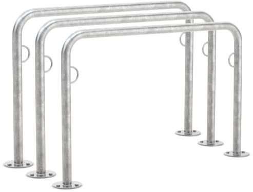 Fahrradanlehnsystem Trust 31 | 3er Pack | zum Aufdübeln | 1250mm | mit Ringösen | Fahrradständer für 2 Fahrräder | Anlehnbügel Anlehnparker Einzelständer Fahrradanlehnbügel Radständer | Dreifke®