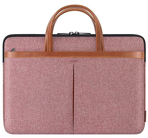 DOMISO 17 Zoll Laptophülle Wasserdicht Laptoptasche mit Handgriff Kompatibel mit 17 HP Pavilion/MSI GS73VR Stealth PRO/Toshiba/Dell/Lenovo/ASUS Notebooks,Rosa