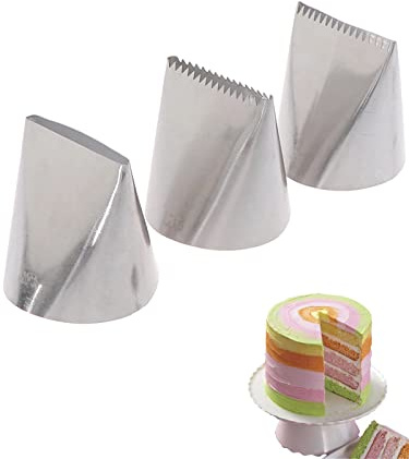 Spritztüllen, extra groß, Zuckerguss-Spitzen-Set für Kuchendekoration, 3 Stück