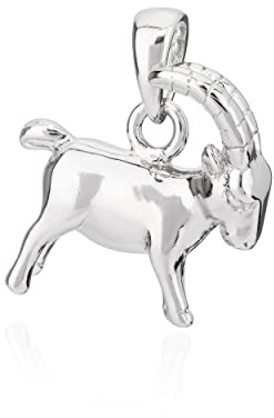 NKlaus Kettenanhänger Steinbock aus 925 Silber, 13x12mm, Zodiak, 1 Stück | Sternzeichen; rhodiniert; Gewicht 0,8g