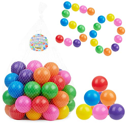 Bolas de Colores de Plastico, para Piscina de Pelotas, para Niños No Toxico Multipack Bolas para Parque Infantil 50, 100, 200, 300, 400 Piezas (Multicolor- 50 Piezas)