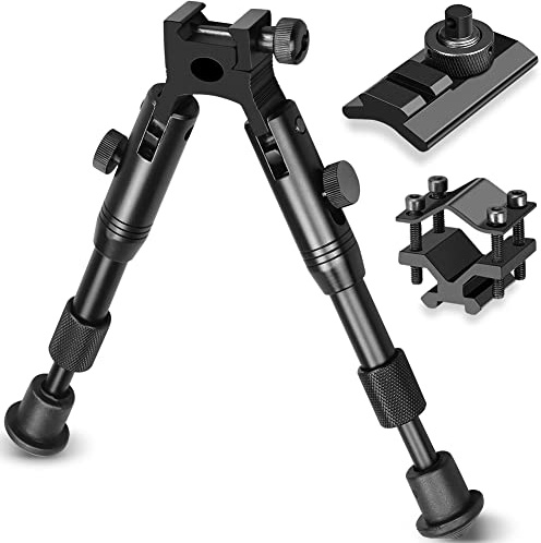 Support Bipod, 14,5 à 16,3 cm, KEENZO Léger Bipied, Support à Ressort Réglable avec Adaptateur à Barillet Universel, Rail élingue Goujon Pivotant pour Rail Picatinny de 20 mm