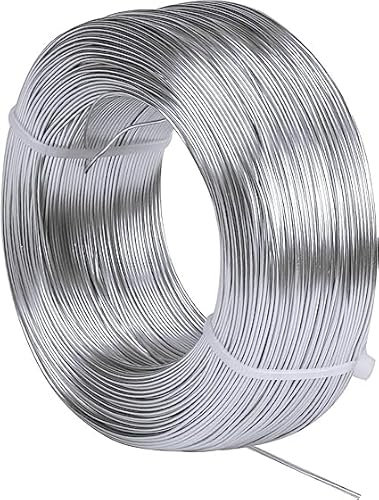 Cozlly 1 Rollen 200 m Aluminium Basteldraht, 1 mm Aluminium Schmuckdraht, Silber Basteldraht, Biegsamer Modellierdraht, Alu-Draht Rolle für DIY Basteln, Schmuckherstellung Handwerk, Floristik