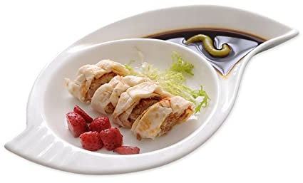 Assiettes à dîner divisées, bols à chips et à trempette en céramique, plat de service à trempette et à chips, plateau de service à trempette, convient aux sushis, boulettes, collations - 9 pouces (cou