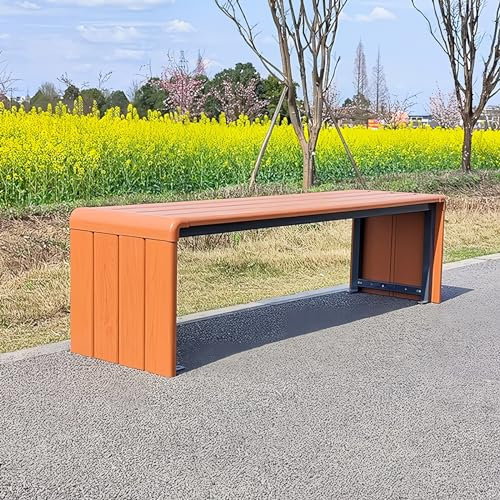 LLZJDDPLY Gartenbank, Parkbank als Gartenmöbel, Balkonbank Sitzbank for Wintergarten, Terrasse, Garten bis 500 kg belastbar, 2-3 Sitzer Parkbank(Color:Orange,Size:1.5M)