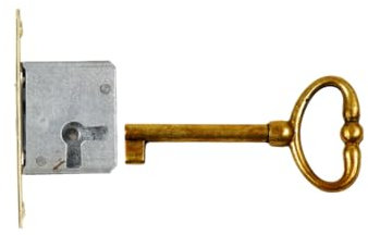 Holzando Möbelschloss Einsteckschloss mit Schlüssel 0012Q-3014 Rechts - Dornmaß 15mm - Halmlänge 45mm