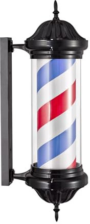 XNYXLPP Luz de Poste de Peluquero, Letrero de peluquería, 27.5 '' Peluquería Luz de Poste LED Cilíndrico Giratorio Peluquería Peluquería Letrero Abierto Tiras LED giratorias (D 70x30x20cm)
