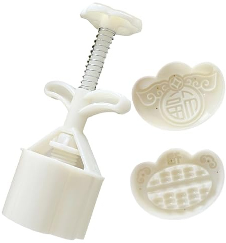 Hand Press Mooncake Mold 2 Stamp Bean Paste Cake Mold Traditional Pastry Bakeware Kitchen Baking Supplies